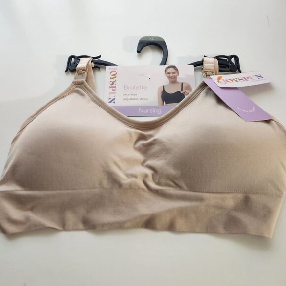 Joyspun Seamless Nursing Bra Bralette XL Beige With Adjustable Straps NWT - Picture 4 of 7